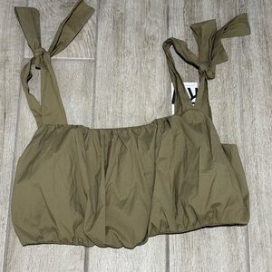 Olive Green Women's Crop Top‎